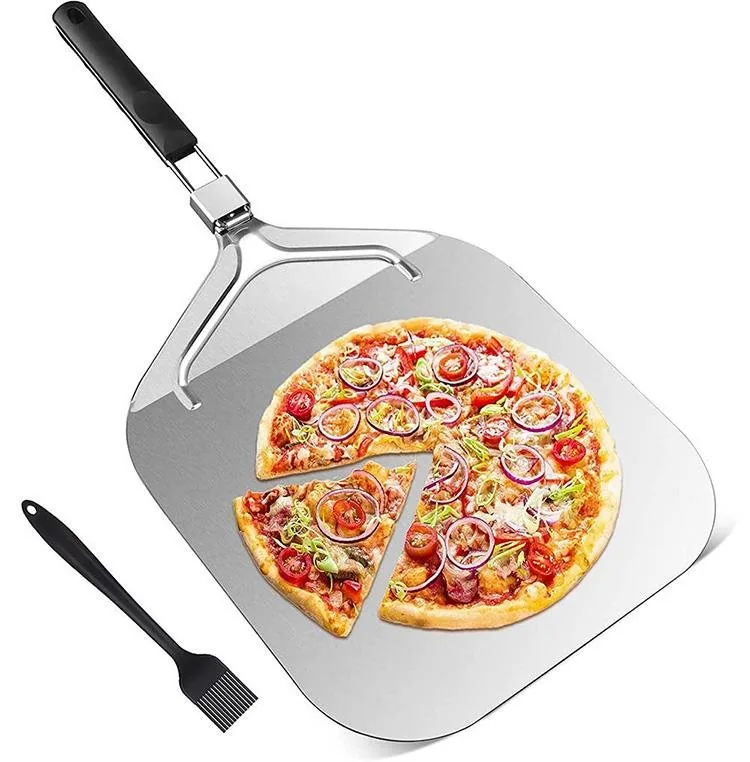 12.6" Metal Aluminum Pizza Paddle with PP Handle - product image 1