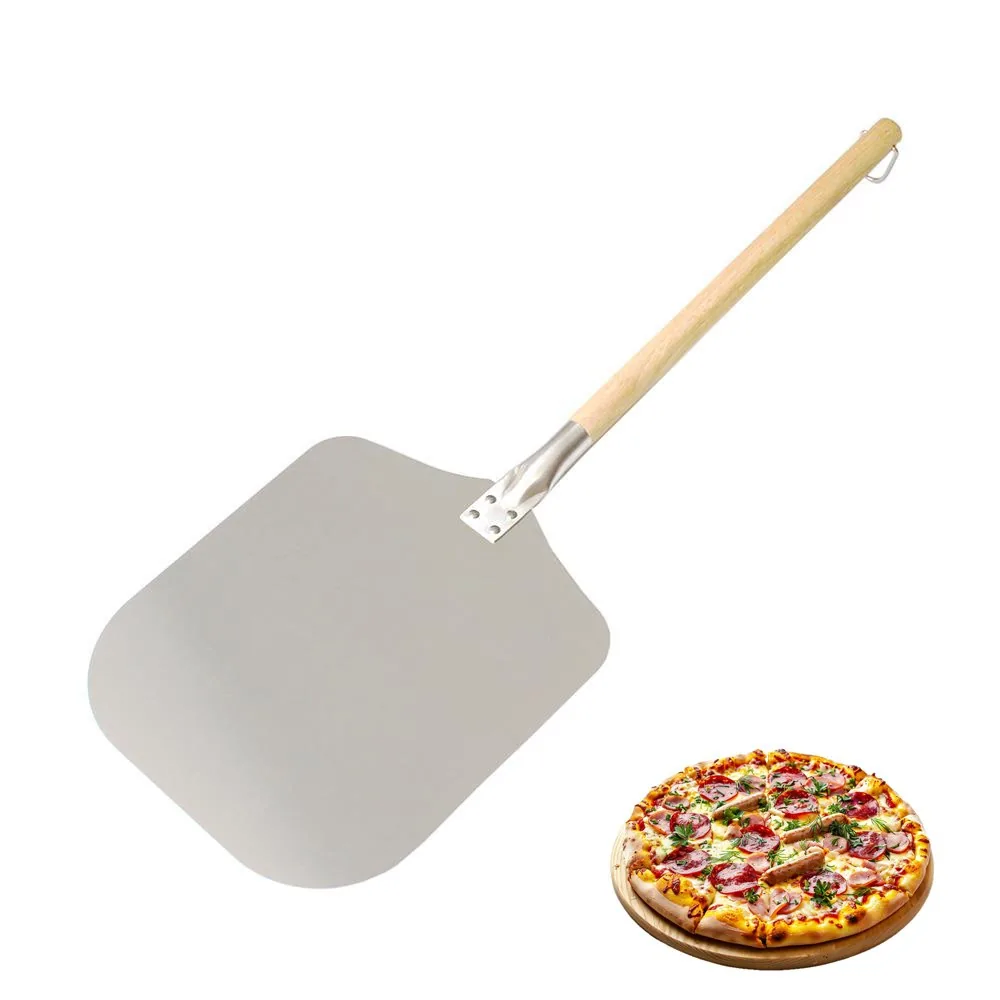 12" x 14" Perforated Pizza Shovel with Wooden Handle wholesale product image 1