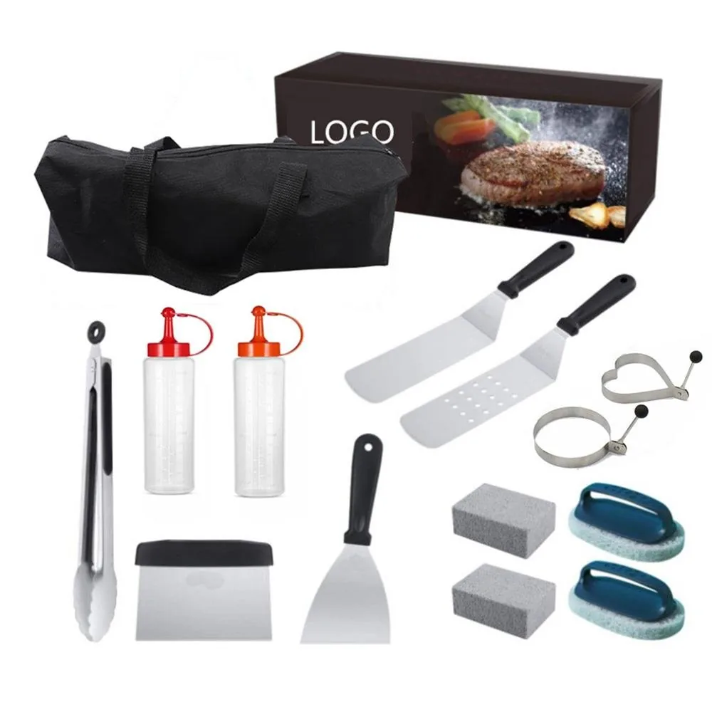 13-Piece Griddle Tools Set with Storage Bag - Stainless Steel - product image 1