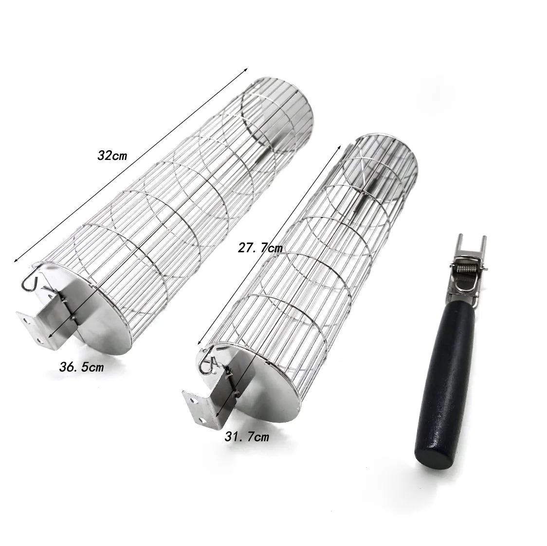2 Pack Nesting BBQ Rotating Baskets with Detachable Handle product image 2