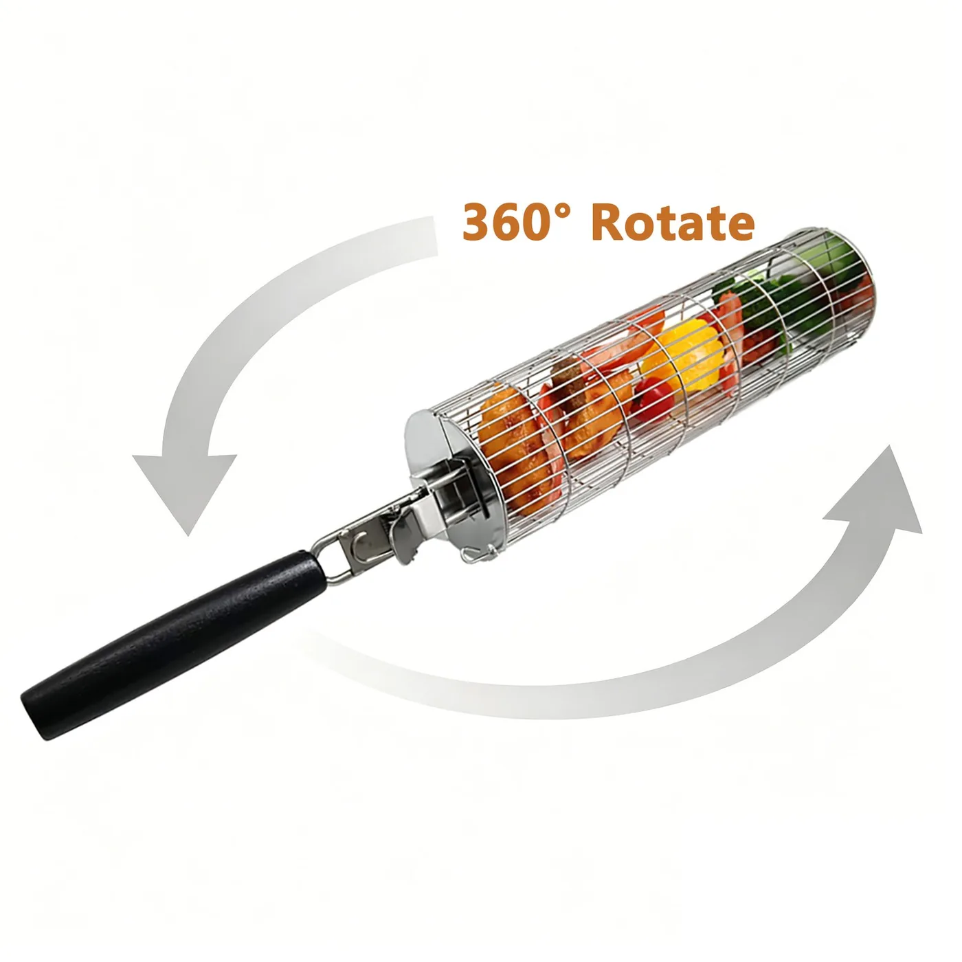 2 Pack Nesting BBQ Rotating Baskets with Detachable Handle product image 3