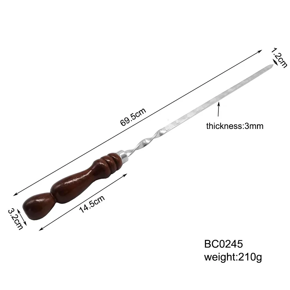 24.8" Wooden Handle Kabob Skewers for Grills wholesale product image 3