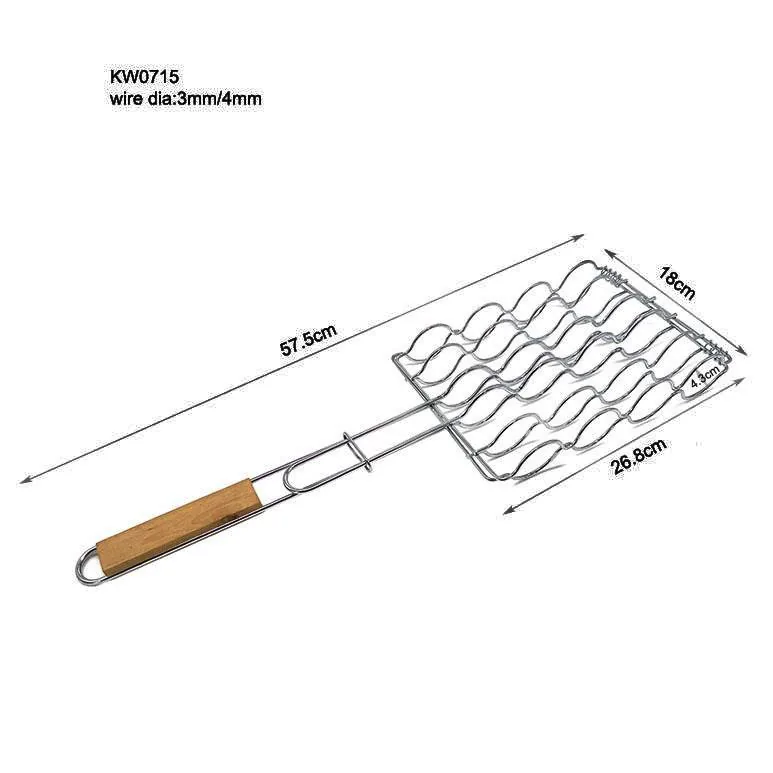 4-Corn Holder Basket for Grills | Bulk Corn Roaster Basket with Wooden Handle wholesale product image 2