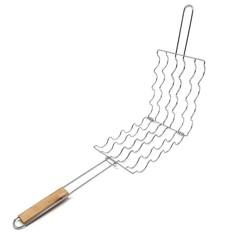 4-Corn Holder Basket for Grills | Bulk Corn Roaster Basket with Wooden Handle wholesale product image 4