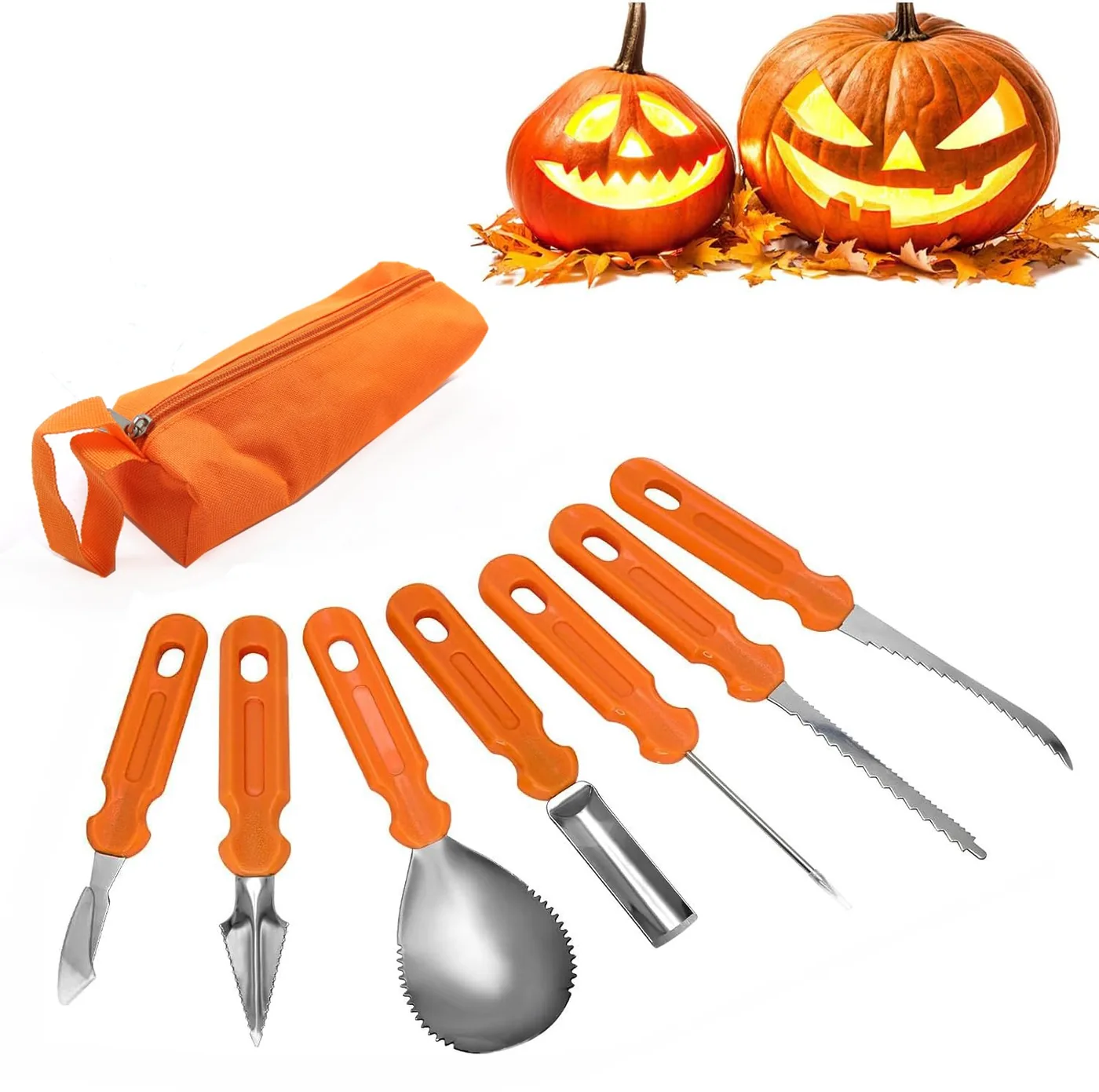7-Piece Halloween Pumpkin Carving Kit with Storage Bag wholesale product image 1