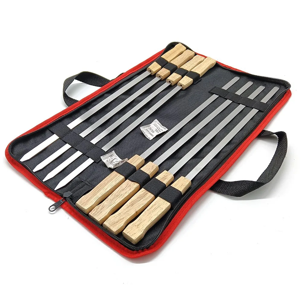 8 Pack Reusable Kabob BBQ Skewers with Storage Bag - wholesale product image 1