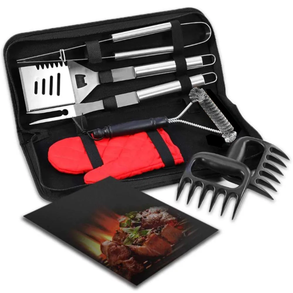 8-Piece BBQ Tool Set with Carrying Bag - product image 1
