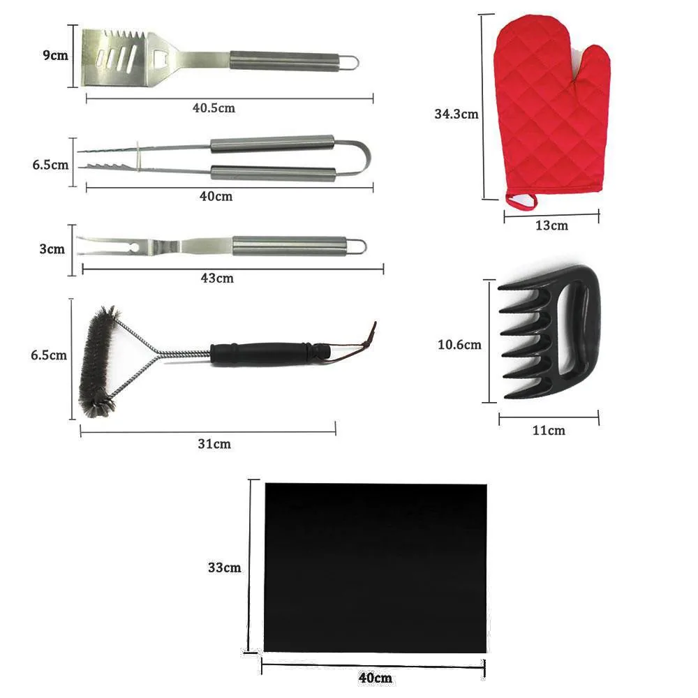 Set de herramientas para parrilla de 8 piezas con bolsa de transporte - imagen 2