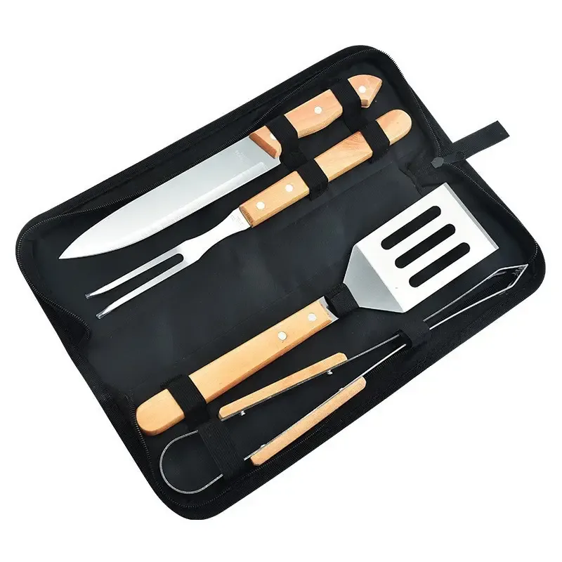 21-Piece BBQ Tool Set with Wooden Handle and Aluminum Case - product image 1