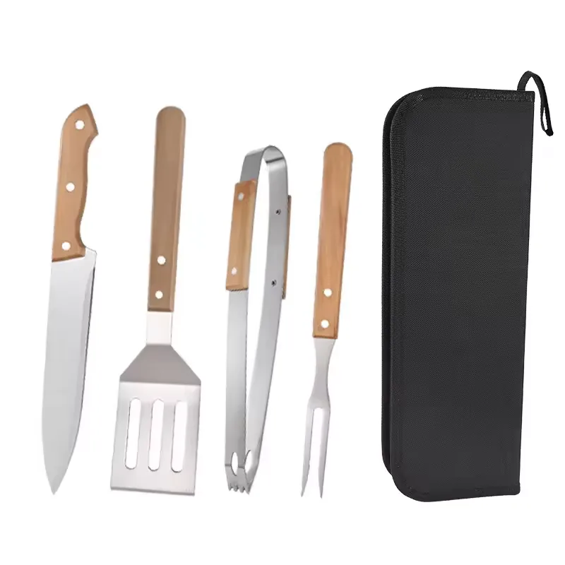 21-Piece BBQ Tool Set with Wooden Handle and Aluminum Case - product image 3