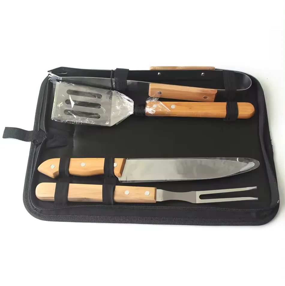 21-Piece BBQ Tool Set with Wooden Handle and Aluminum Case - product image 4