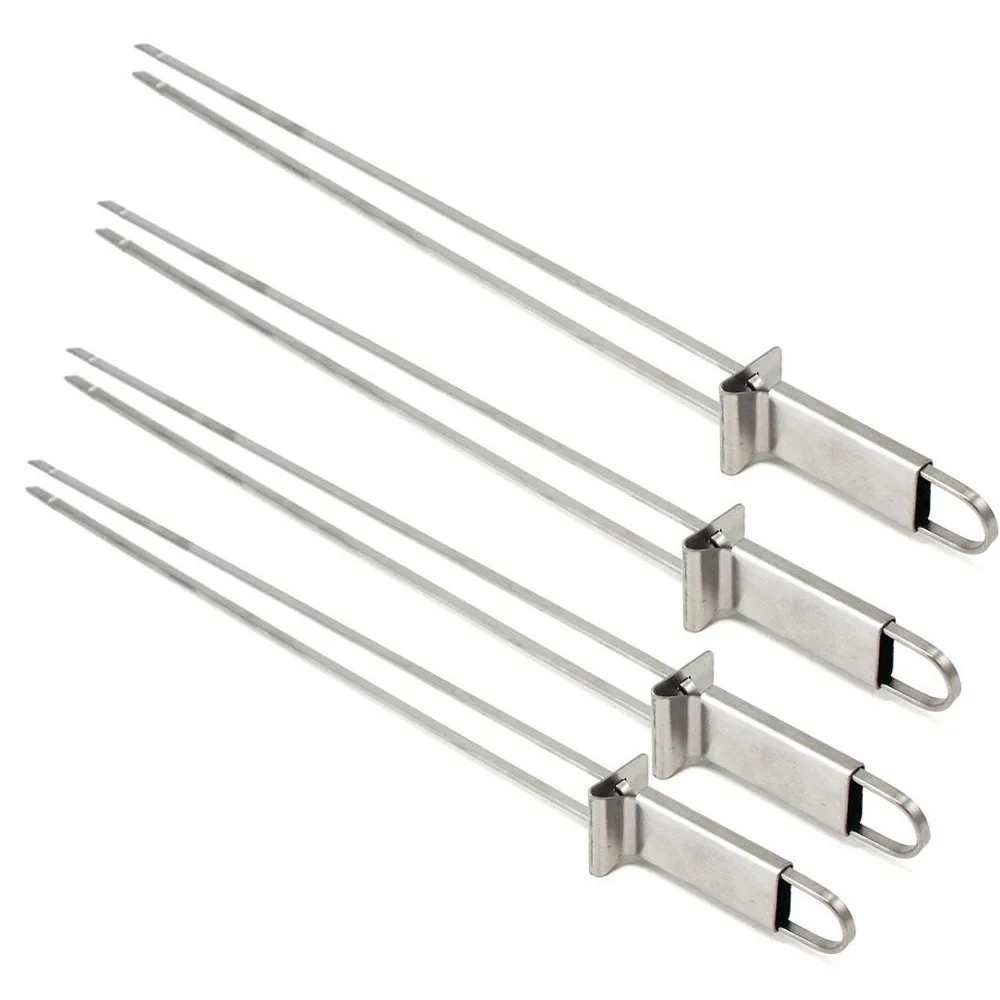 BBQ Skewer with Push Bar - Stainless Steel Grilling Fork wholesale product image 2