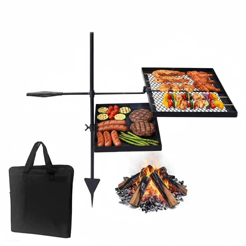 Campfire Grill Stand with Grill Grate and Griddle Plate - product image 1