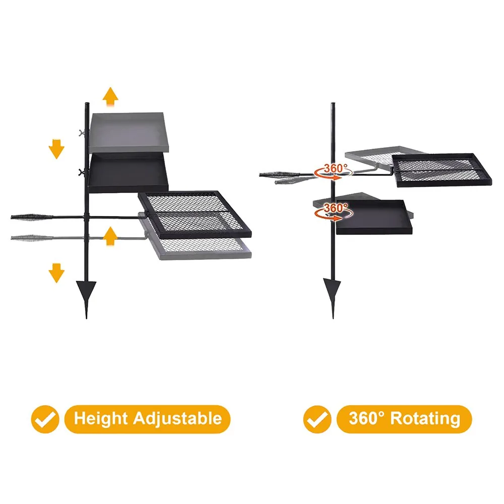 Campfire Grill Stand with Grill Grate and Griddle Plate - product image 4
