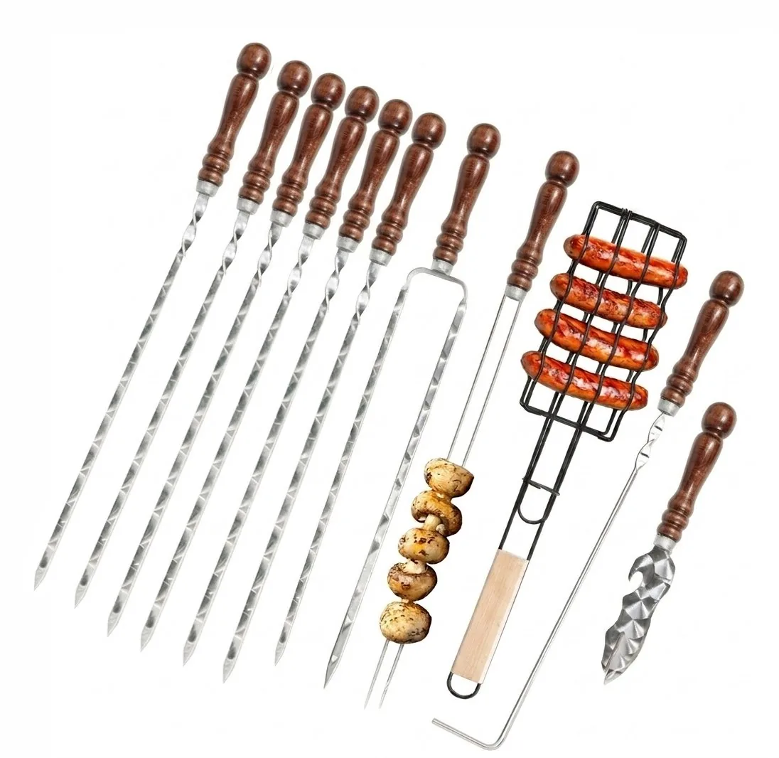 Commercial Grade Russia Shashlik Kebab Skewer Set of 11 | Stainless Steel wholesale product image 1