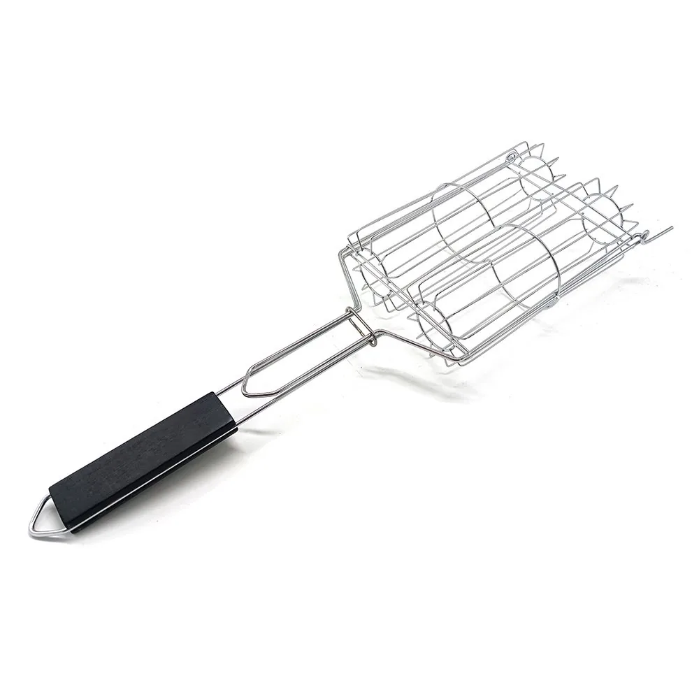 Corn Basket for Grilling | Round Grill Basket with Wooden Handle wholesale product image 1