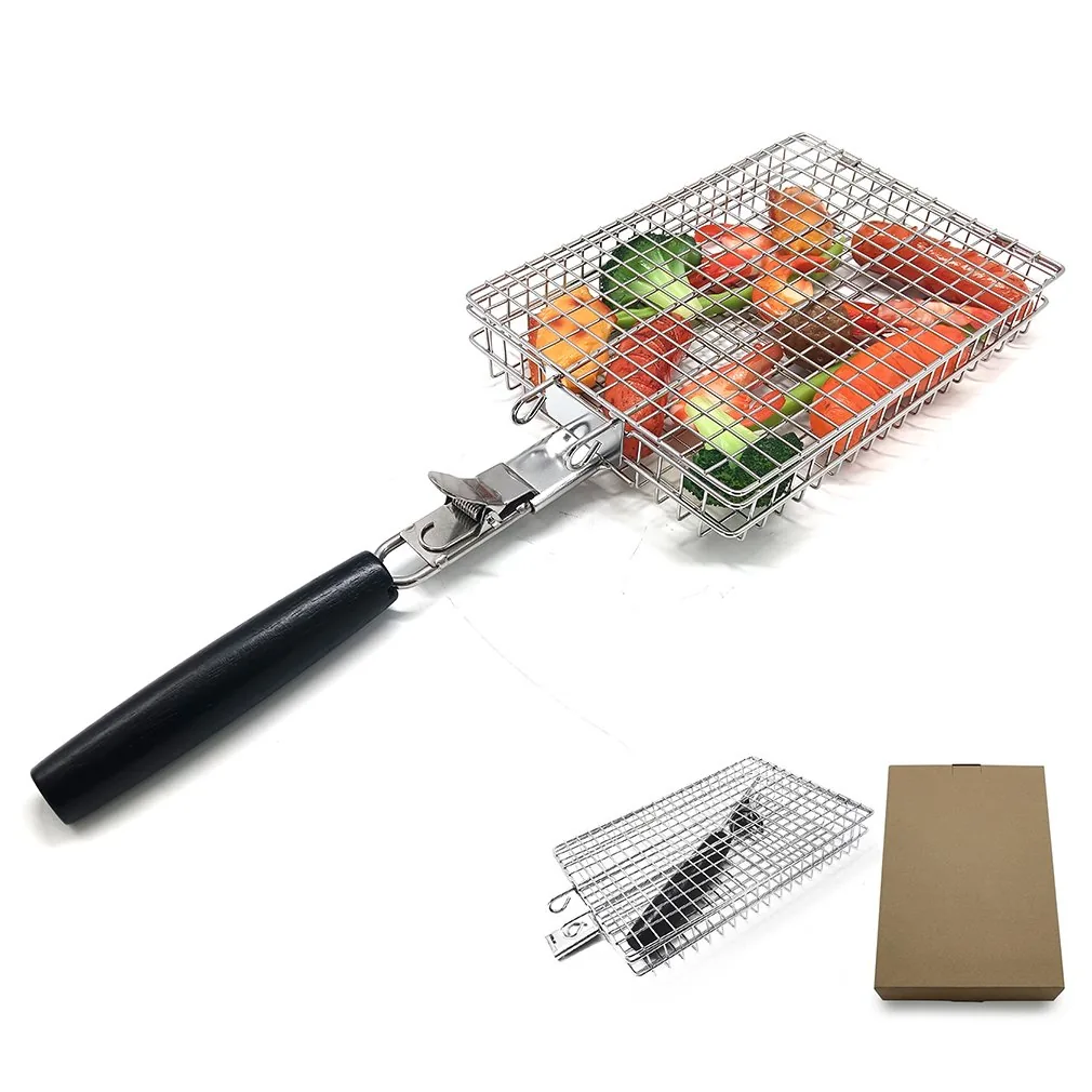 Custom Stainless Steel Grill Basket with Detachable Handle wholesale product image 1