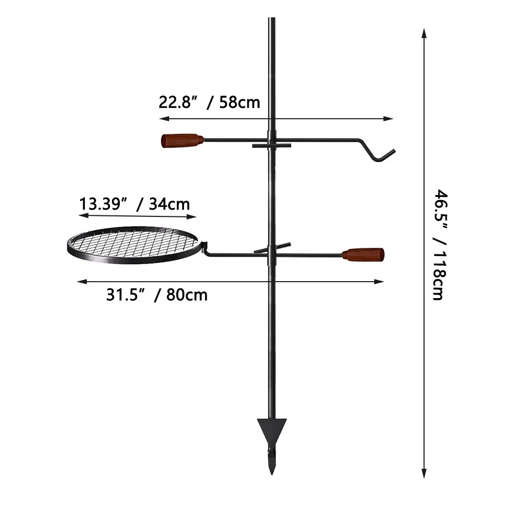 Folding and Adjustable Campfire Cooking Grate product image 2
