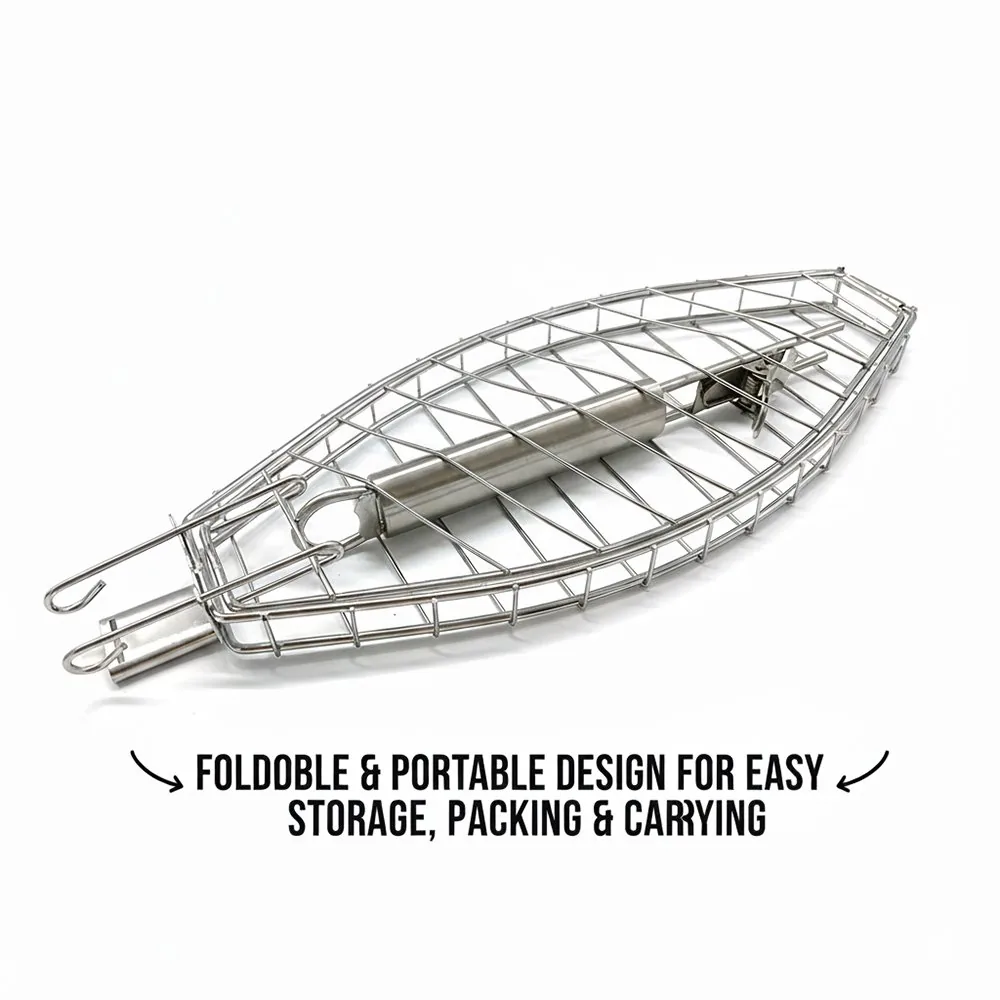 Grill Basket for Fish | Stainless Steel | Foldable & Detachable Handle wholesale product image 4