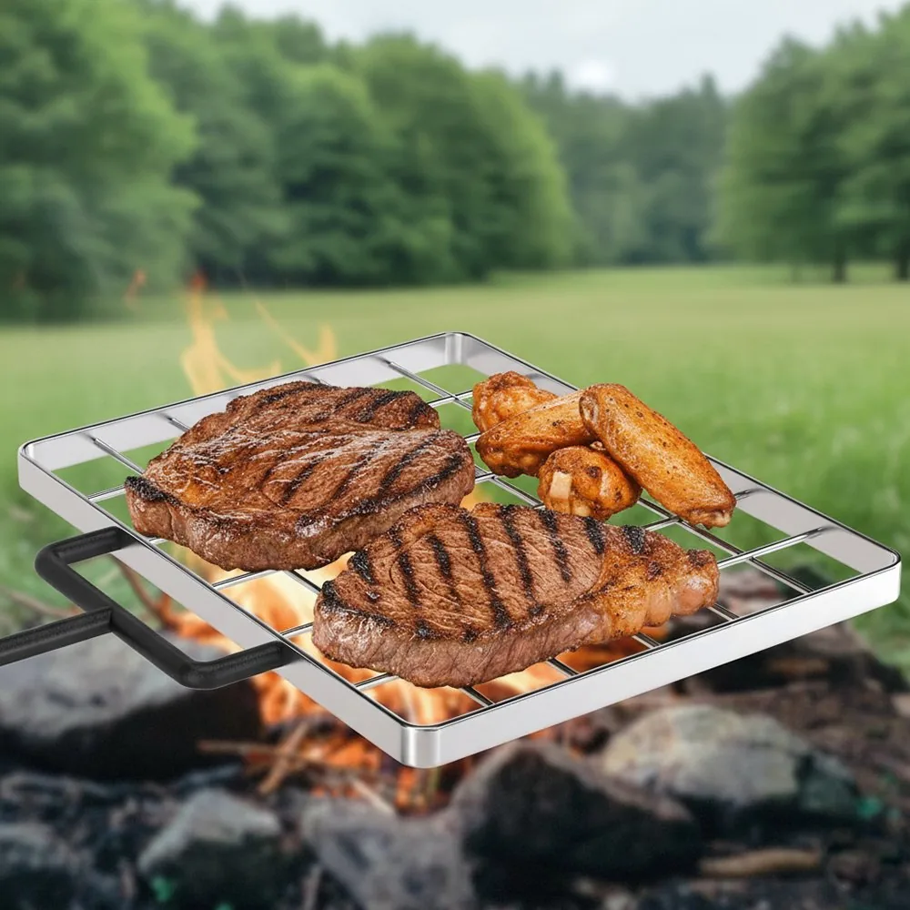 Heavy-Duty Campfire Grill Stand with Adjustable Grate & Pot Hanger - product image 4