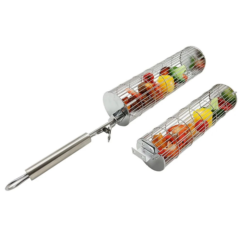 Robuste ineinander stapelbare BBQ-Rollgrillkörbe – 2er-Pack Großhandel Produktbild 4