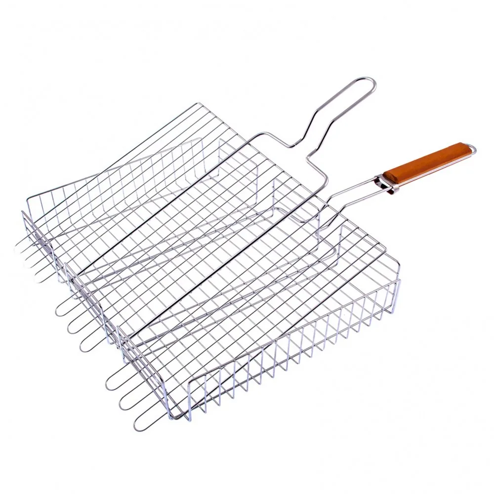 Large Capacity BBQ Grill Basket, Chrome Grilling Rack for Fish, Vegetable & Meat wholesale product image 3