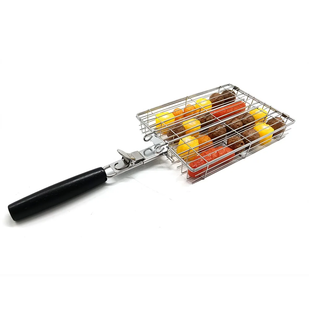 Stainless Steel Grill Basket 3-Section with Detachable Handle wholesale product image 1