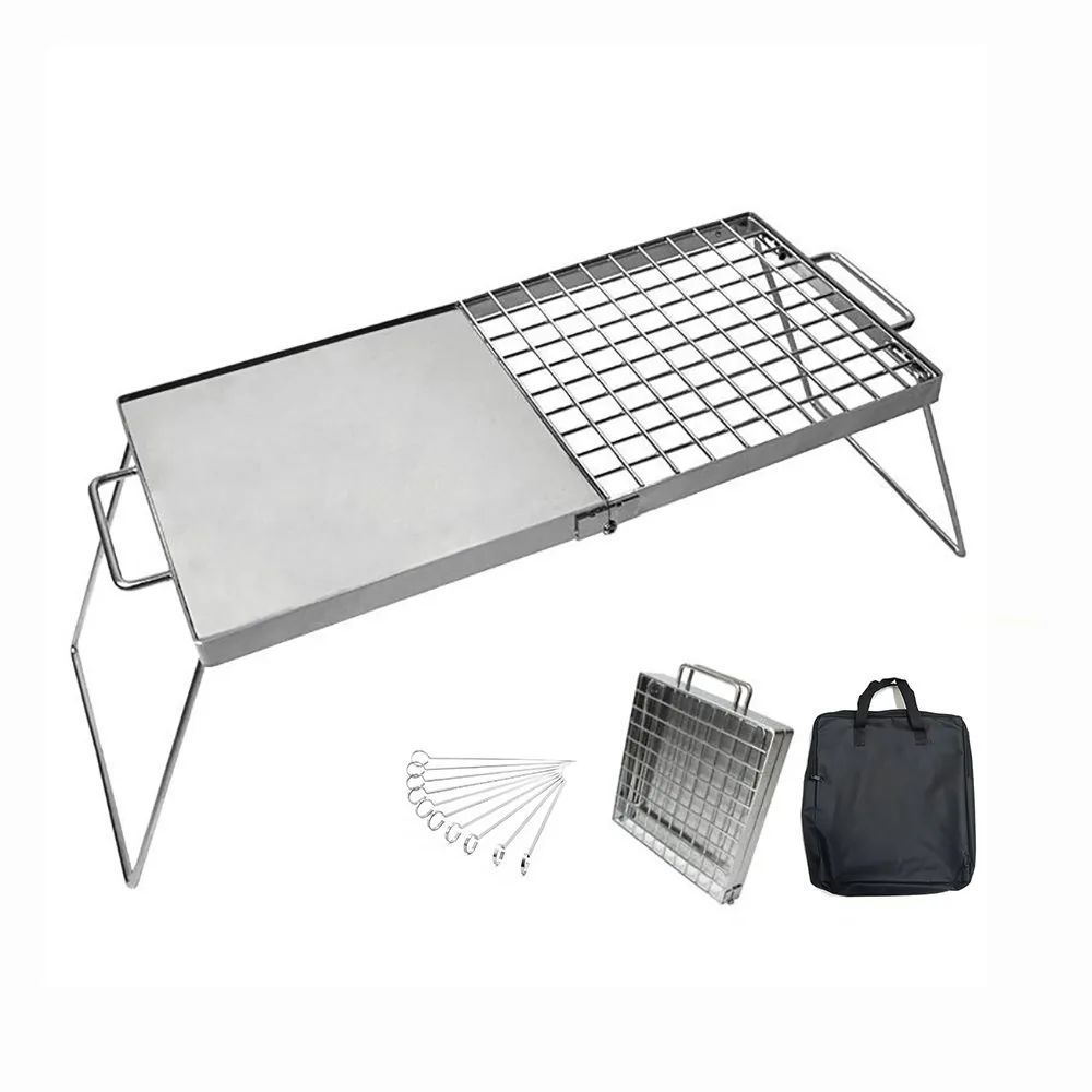 Outdoor Campfire Grill Stand Kit with Carry Bag Stainless Steel wholesale product image 1
