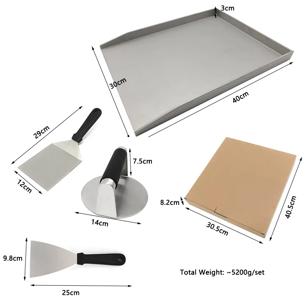 Flat Top Griddle Cooking Kit - Stainless Steel Grill Plate wholesale product image 2