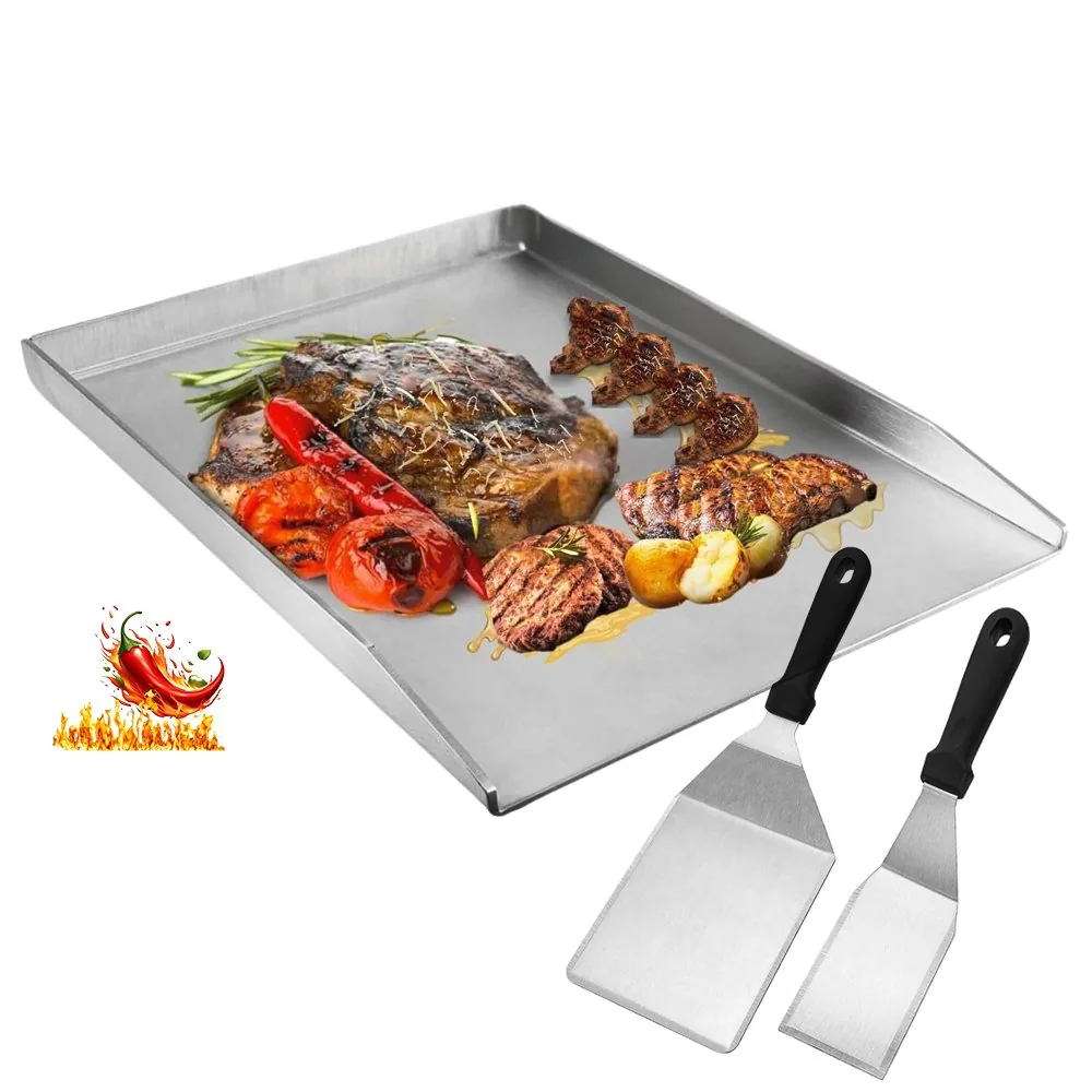 Rectangular Stainless Steel Grill Plate Set 15.75x11.81 for Gas and Charcoal Grills wholesale image 1