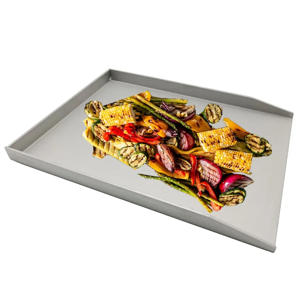 Plaque de cuisson rectangulaire en acier inoxydable 40x30 cm pour gril à gaz et à charbon image 3