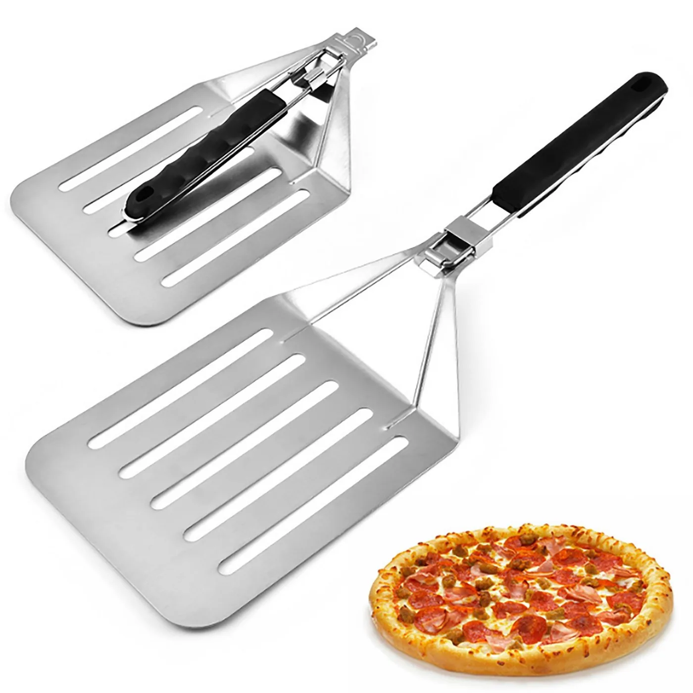 Perforated Metal Pizza Paddle with PP Handle - product image 1