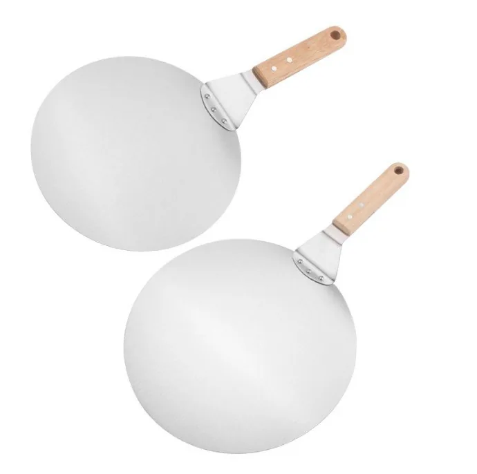 Round Metal Pizza Peel | Wood Grip Handle wholesale product image 1