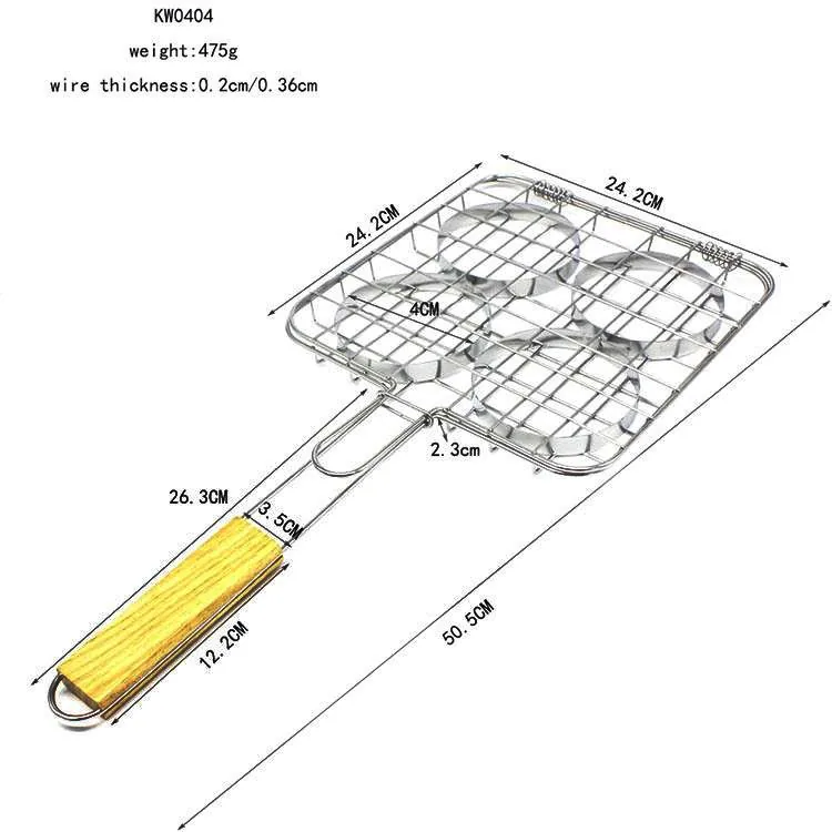 Panier BBQ en acier inoxydable pour grillades de burgers image produit 2