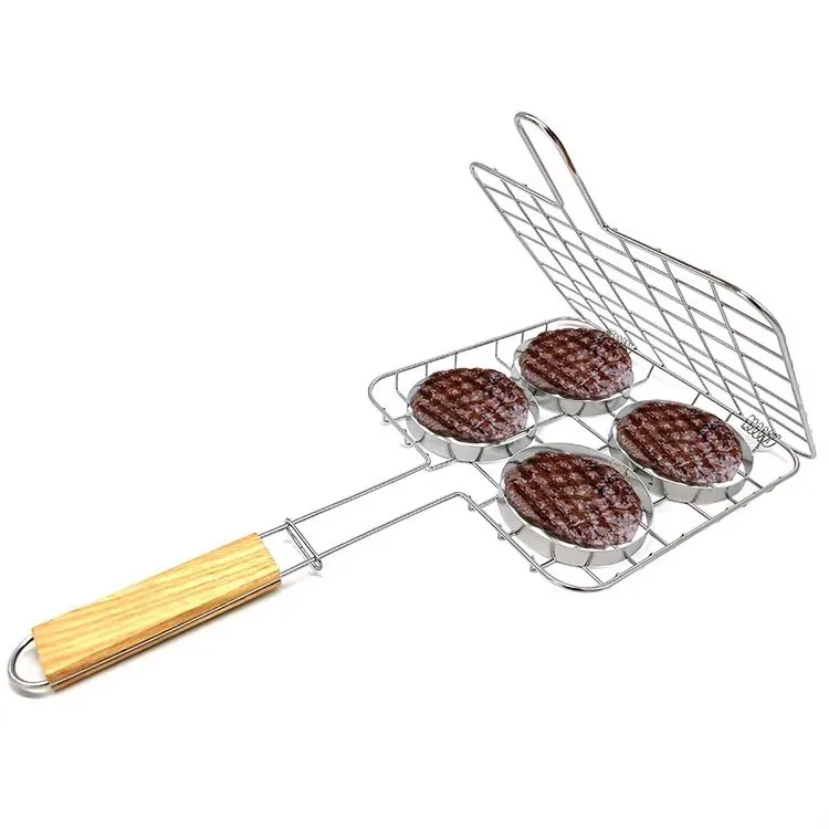Panier BBQ en acier inoxydable pour grillades de burgers image produit 3