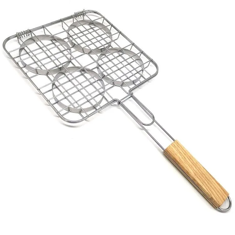 Panier BBQ en acier inoxydable pour grillades de burgers image produit 5