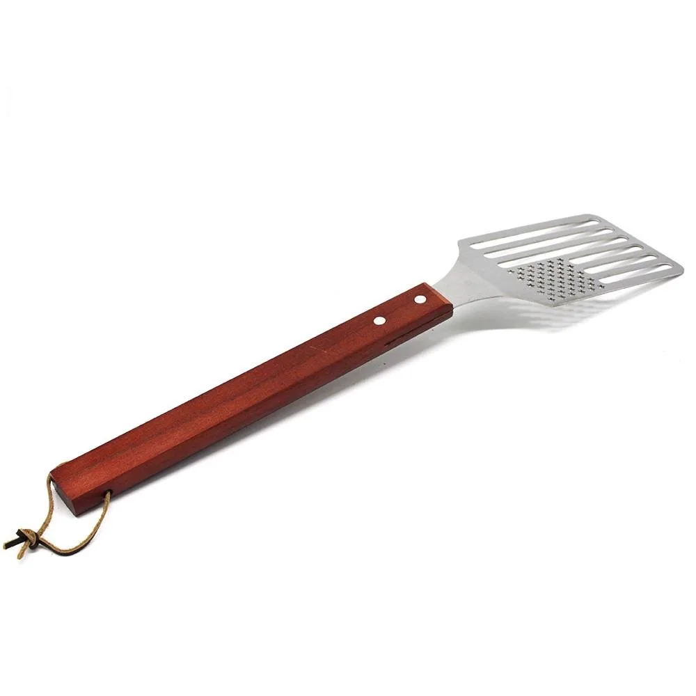 Wooden Handle BBQ Spatula Metal Grill Turner Flipper product image 4