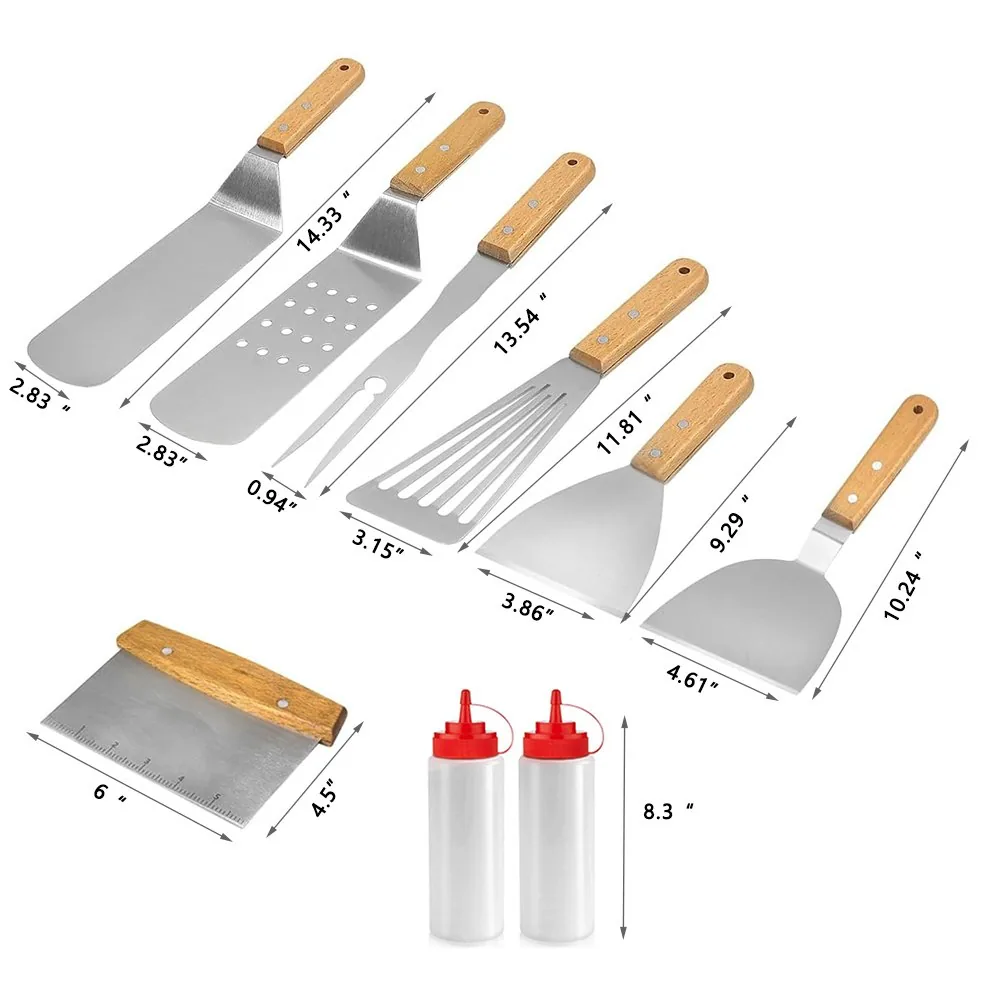Wooden Handle Griddle Kit with Carry Bag wholesale product image 2